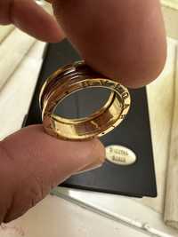Злато Зланта хълка пръстен BYLGARI 14.k 11.гр бяло и жълто злато