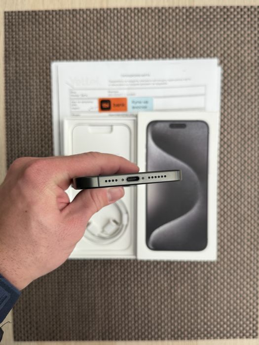 КАТО НОВ!/*ЛИЗИНГ*/ iPhone 15 Pro Max Black Titanium 256Gb 36М Гаранци