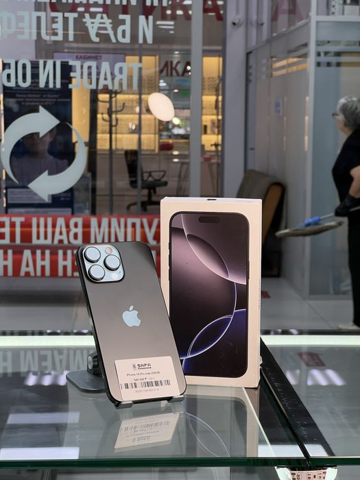 Айфон 16 про макс черный 256гб 100%