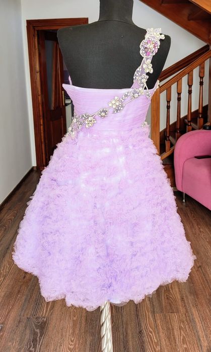 Rochie lila cu aplicatii, brand Cristalini marimea Xs