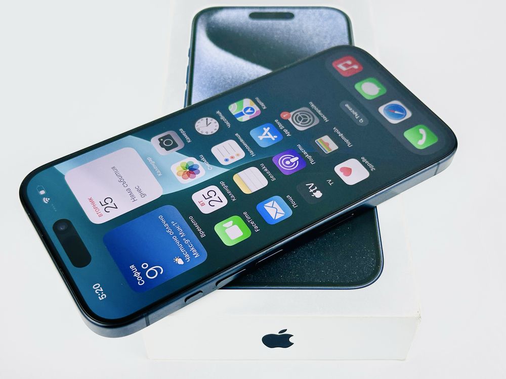 Apple iPhone 15 Pro 128GB Blue Titanium Отличен! Гаранция!