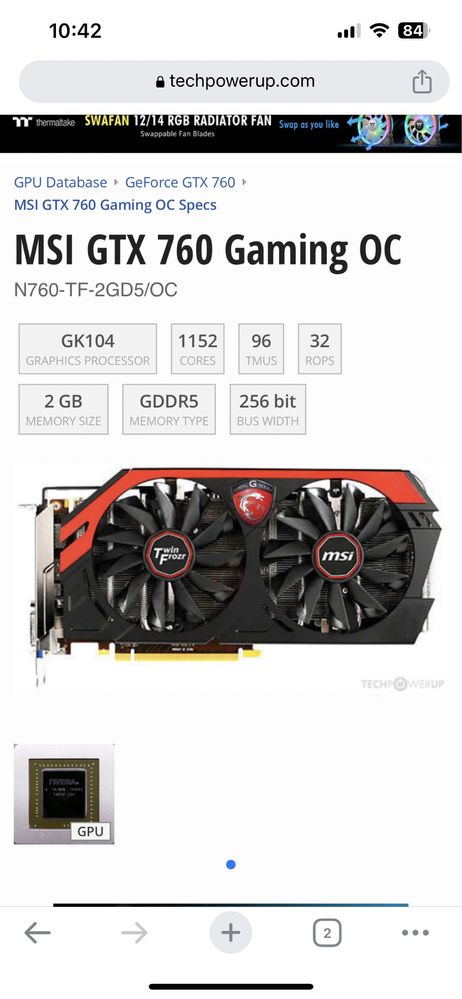 placa video N760 TF 2GD5/OC