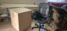Set birou alcătuit din birou, cub pentru depozitare și scaun de birou