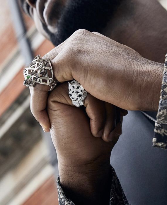 Позлатени пръстени Panthere de Cartier