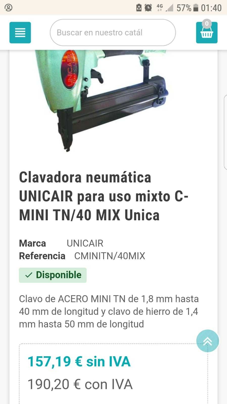 Pistol cuie UNICAIR C-MINI TN/40 MIX