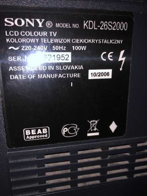Televizor Sony LCD model KDL-26S2000 diagonala 67 cm