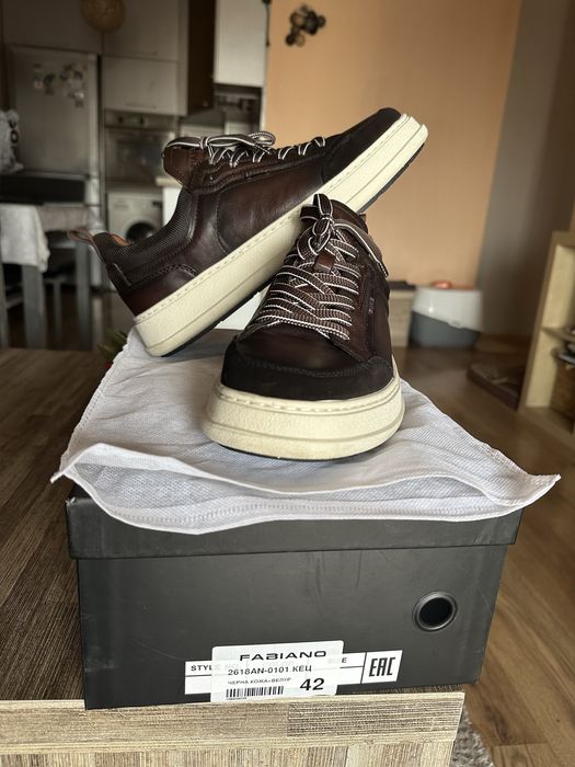 Обувки FABIANO кецове кожа+велур