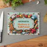 Tocator de sticla, 27 x 18 cm, personalizabil cu nume si mesaj