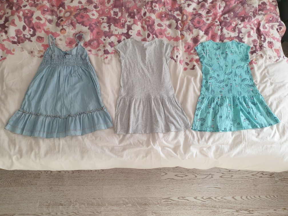 Set 3 rochii fete rochite copii 5-6 ani - 110/118 cm - livrare gratuit