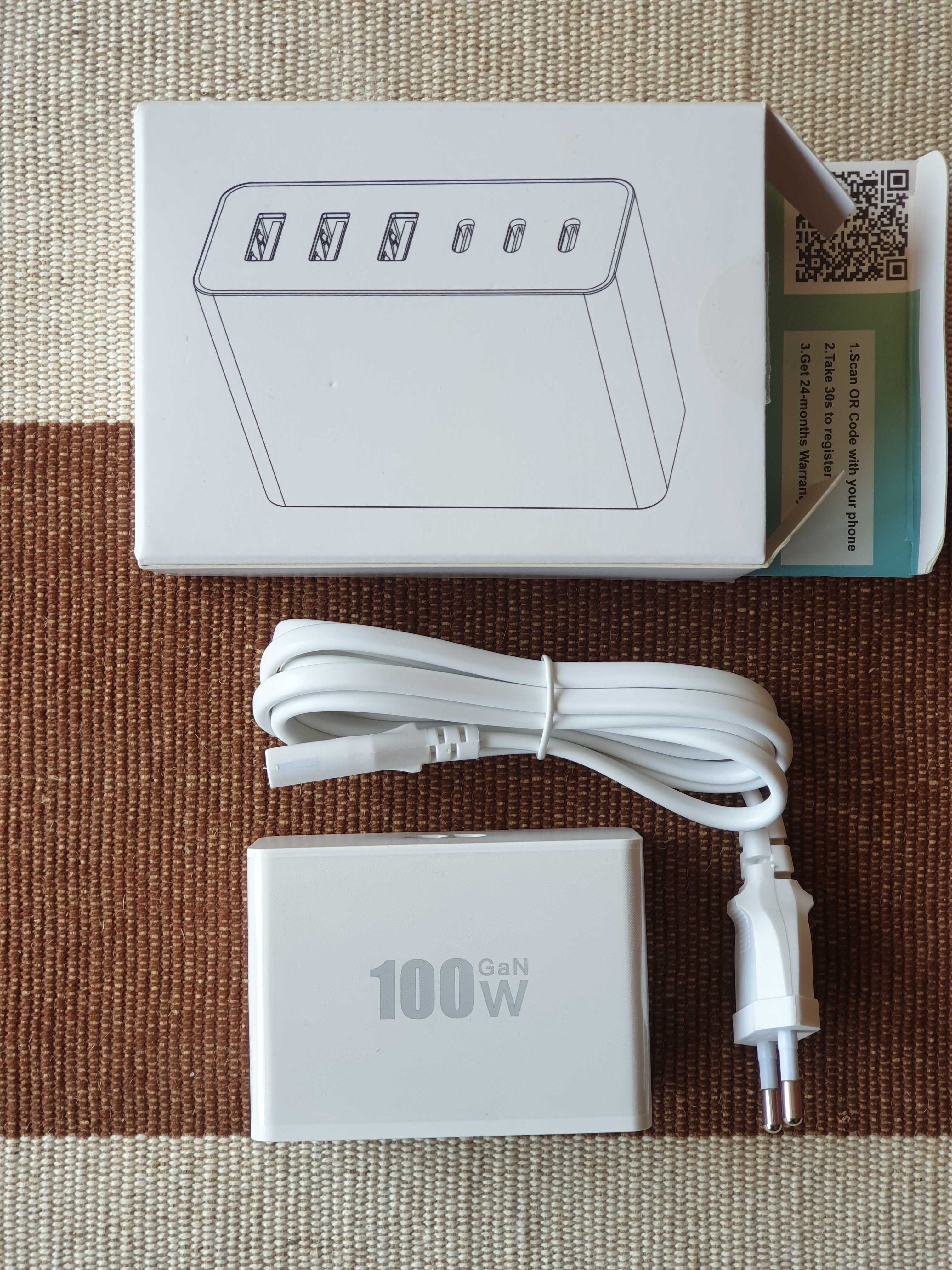 Чисто нов адаптер/мрежово зарядно с 3xUSB-A и 3xUSB-C / 100W