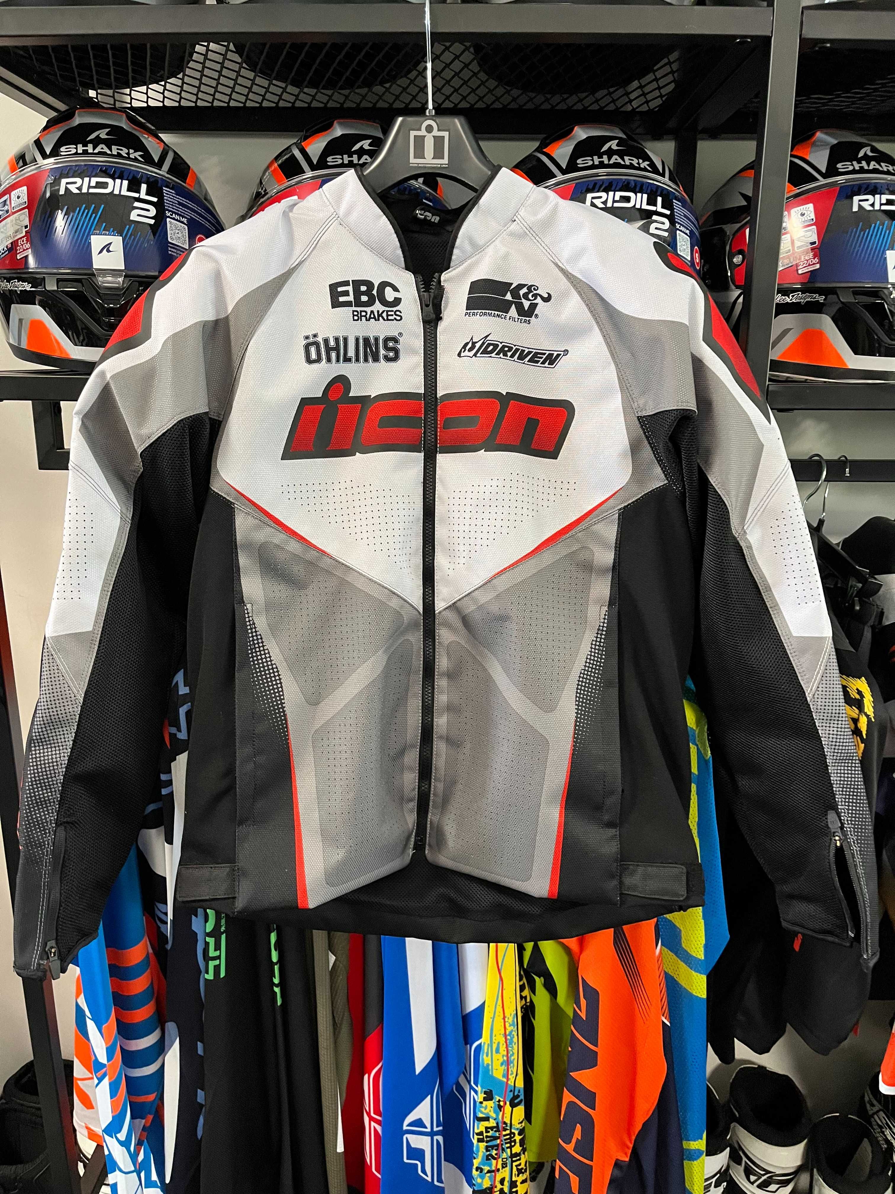 Лятно текстилно мото яке ICON HOOLIGAN GLORY,L 52-54,протектори,ново