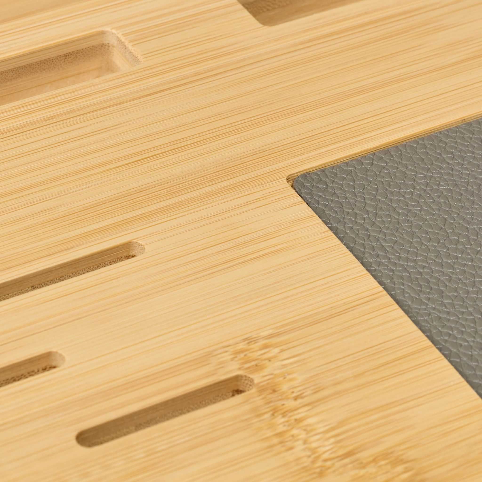 Suport laptop bambus cu mouse pad + suport pentru telefon si tableta