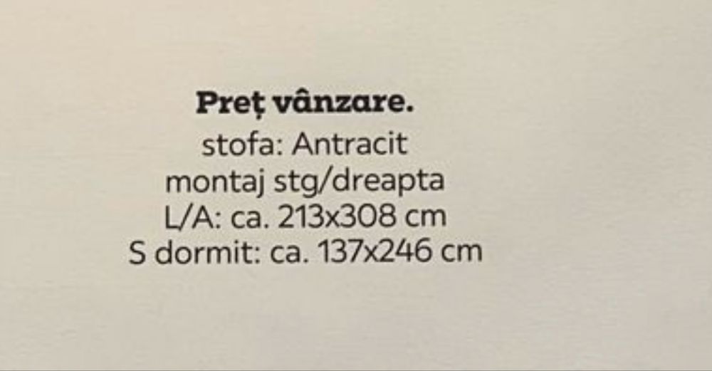 Coltar/canapea extensibila cu lada