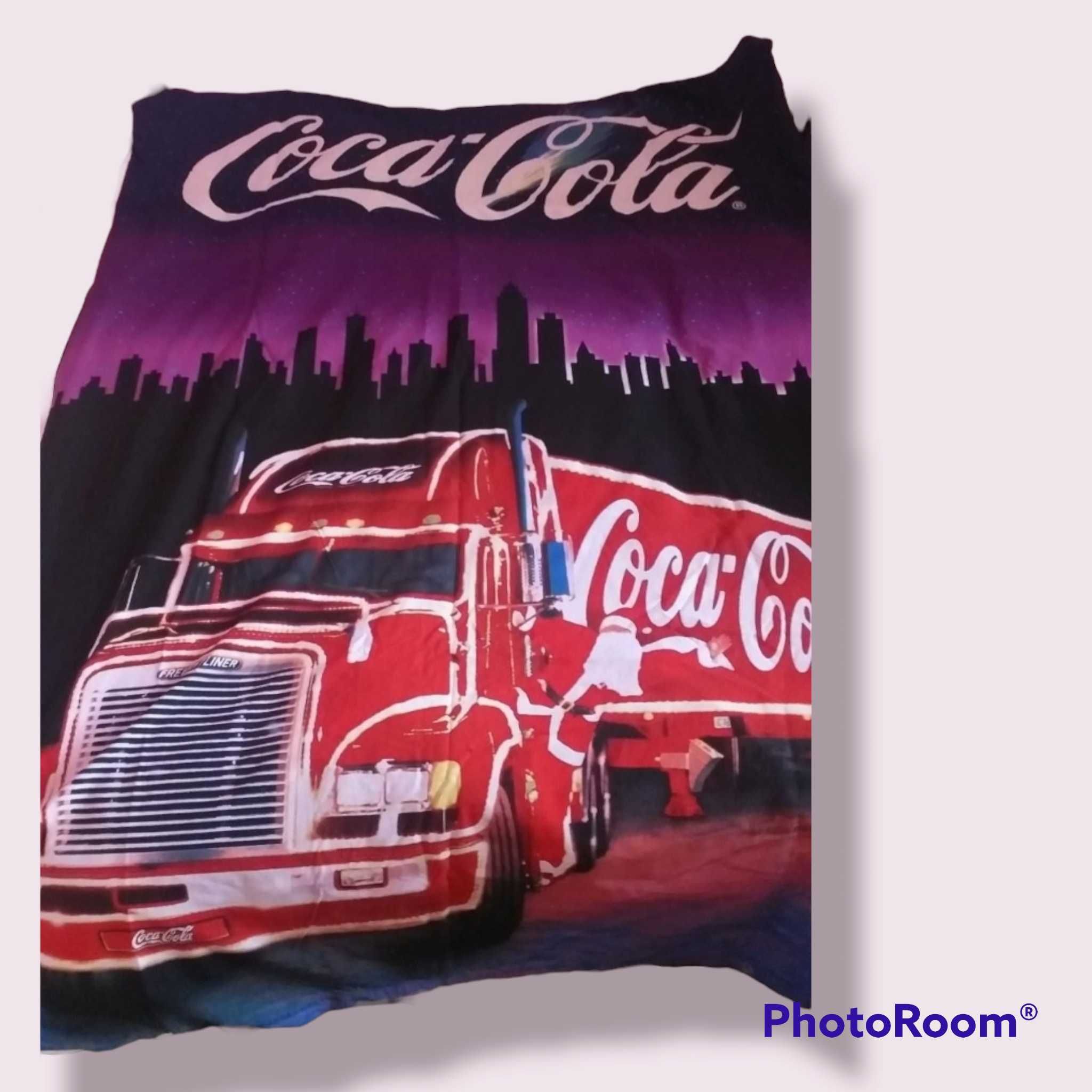 Duvet coca cola set de pat perna + plic.