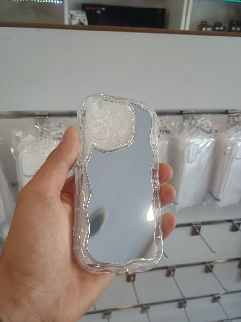 Силиконов кейс със огледало за iphone 16,15,14,13
