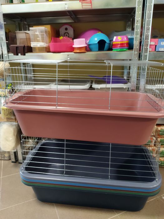 Нови!Голяма клетка за гризачи(зайче,заек,свинче) таралеж:80×43×39(външ