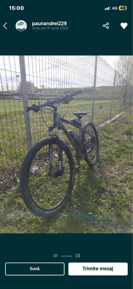 Bicicleta electrica cu furca reglabila