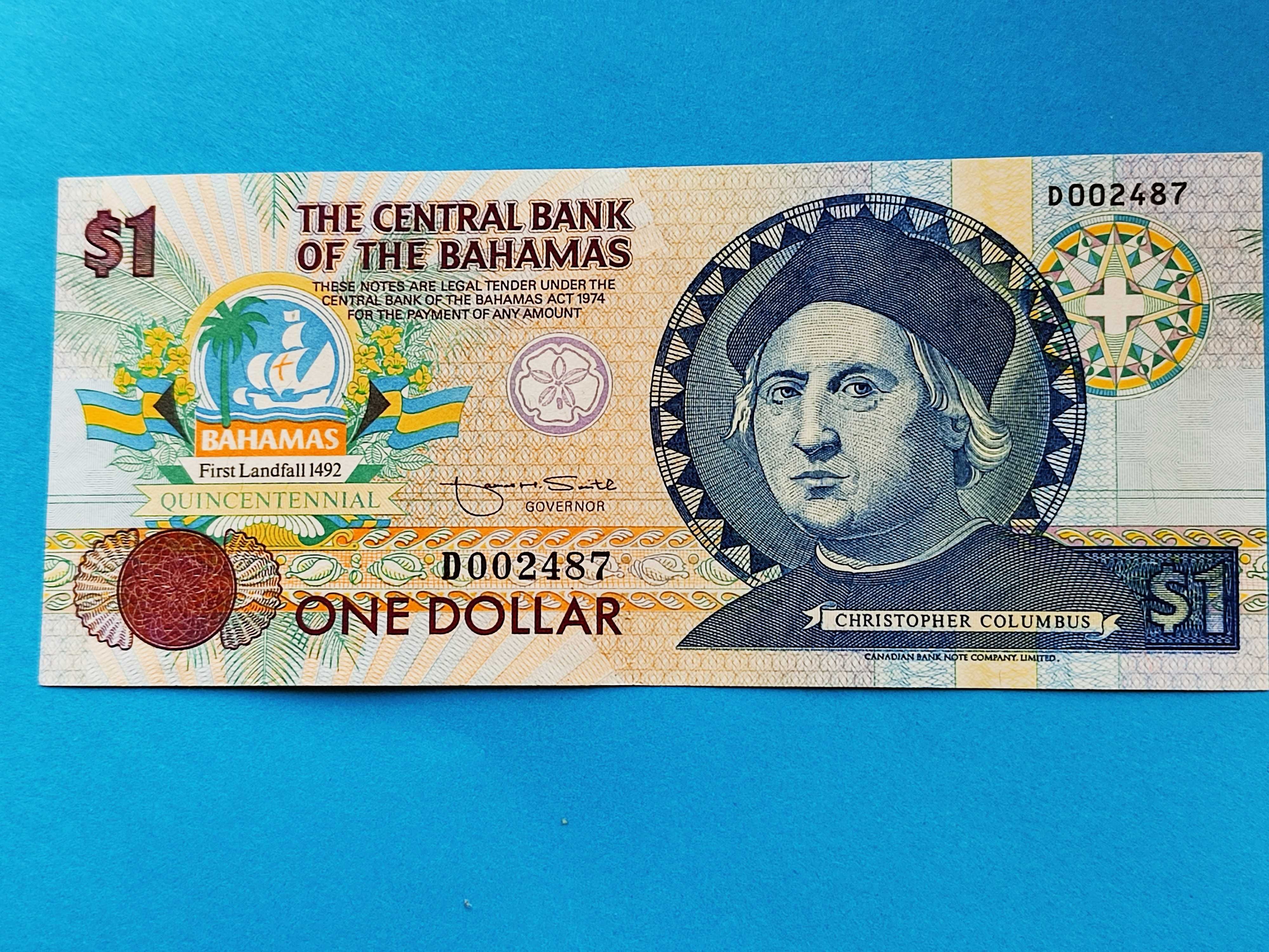 1 Dollar 1992 ( Christopher Columbus) -Bahamas-UNC-RARA!