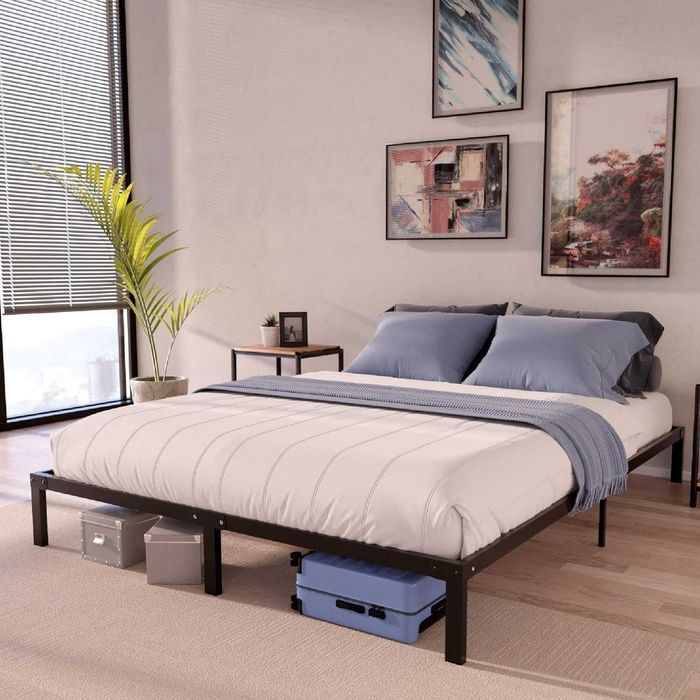 Cadru metalic pat Dreamzie 140 x 200 cm, inaltime 35 cm, negru