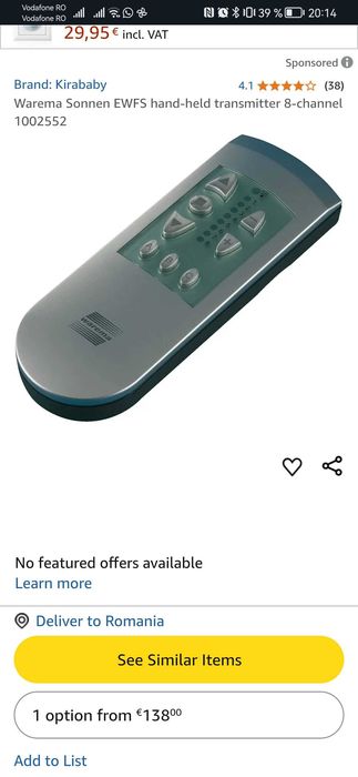 Telecomanda jaluzele Warema