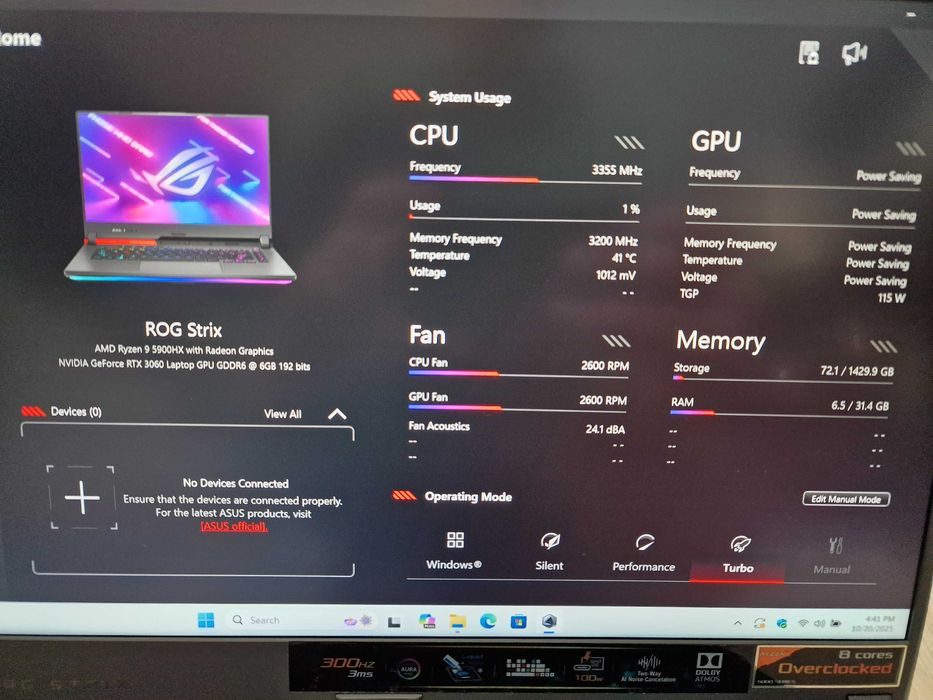Laptop Gaming ASUS ROG Strix G15, AMD Ryzen 5900HX, RTX 3060, 32GB RAM