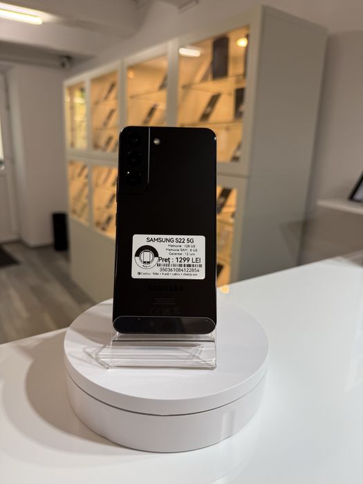 Samsung S22 5G black 128 gb / 8 gb ! Garantie 12 luni + cadou