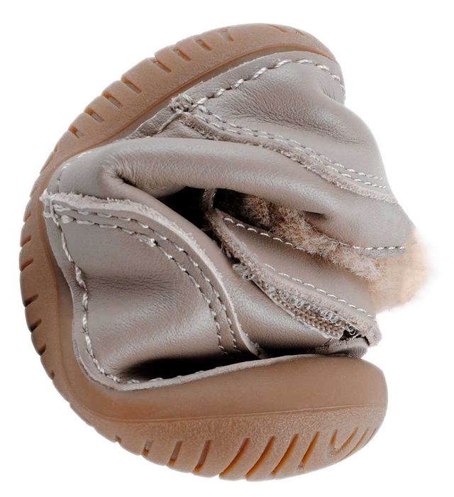 Бебешки боси обувки за уверени стъпки КК в светъл орех / Barefoot