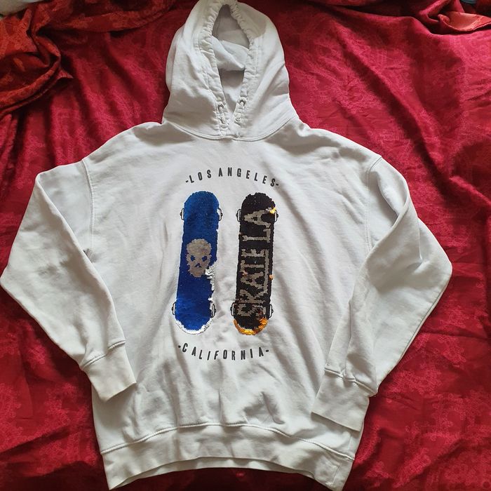 Hanorac alb cu gluga și paiete H&M