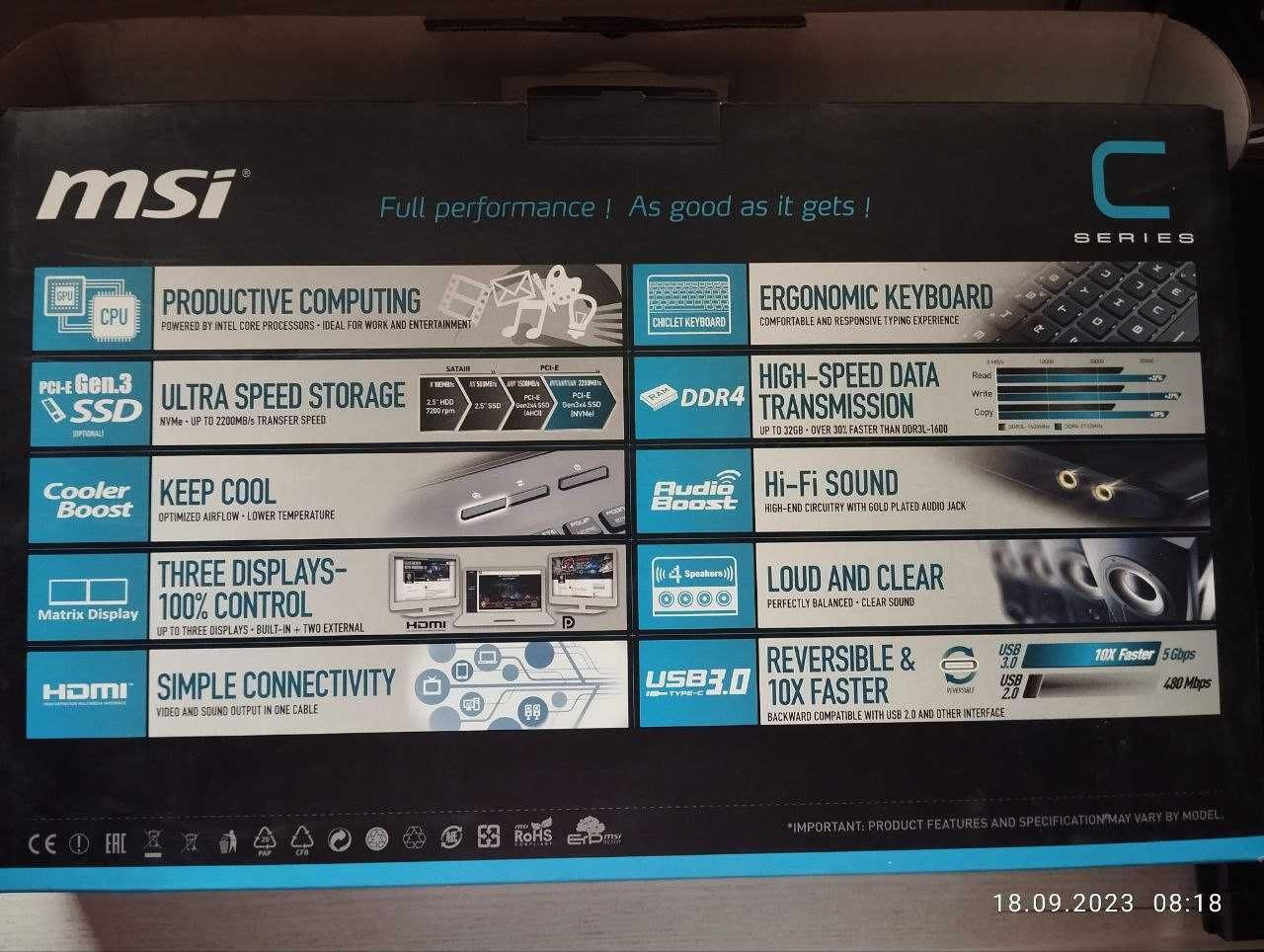 Продается Ноутбук MSI CX62 6QD