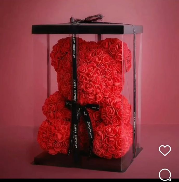 Мишка из роз 40см