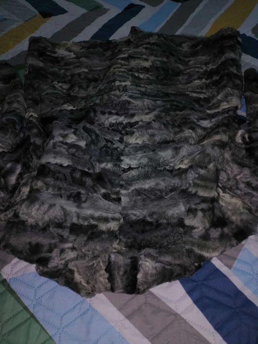 Кожено палто от естествен косъм на яре