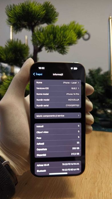 iPhone 14 Pro 256 GB Gold – impecabil, baterie 89%, fără zgârieturi