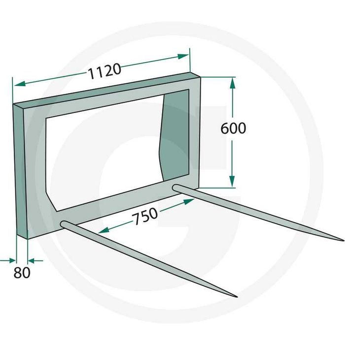 Furca incarcator  baloti cu tepuse de 110cm