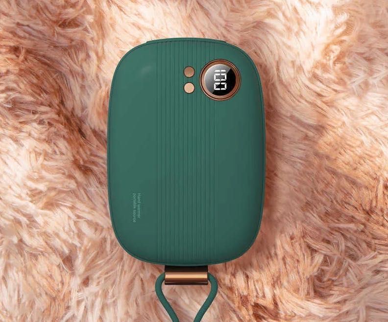 2в1 Елегантен нагревател за ръце и преносима батерия с дисплей 5000mAh
