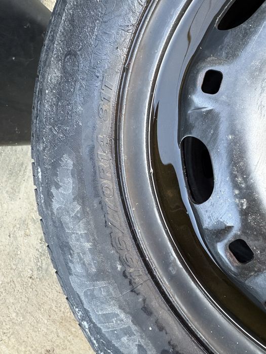 4 Jante VW Polo cu Anvelope de Vara 165/70/R14