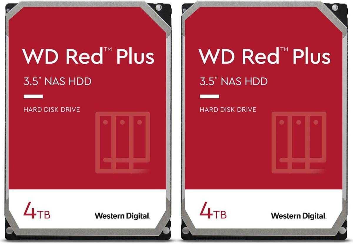 WD Red Plus 4Tb CMR Original. Новые! 5400 RPM, 256MB Cache.