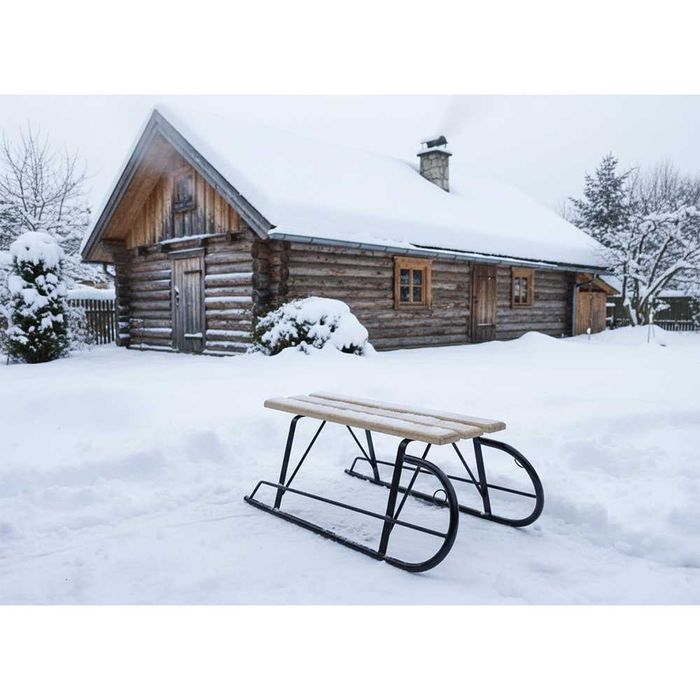 Sanie din metal si lemn mica color