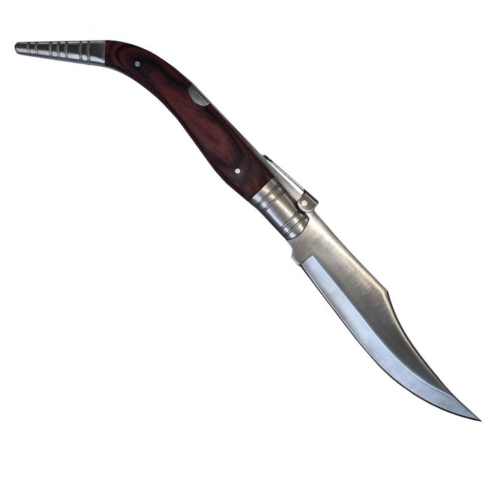 Cutit Briceag Mahon, 39 cm, maner cu insertii din lemn, vanatoare