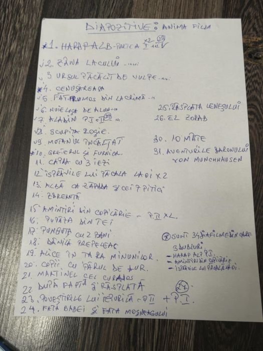 31 Diafilme la 40 lei/buc și proiector ka 250 lei