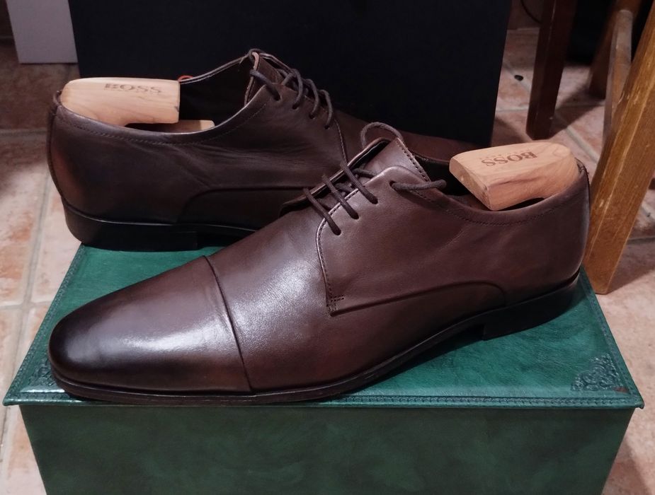 Ocazie! Pantofi Hugo BOSS piele maro - marime 45