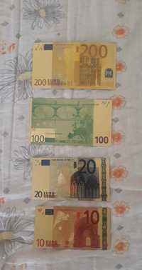 Позлатени сувенирни банкноти Евро и Щатски Долари НОВИ