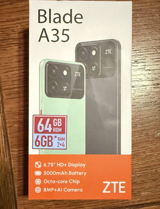 Telefon Blade A35 sigilat nefolosit, 64 GB, 6 GB RAM, baterie 5000 mah
