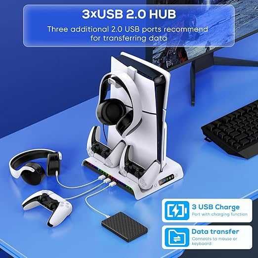 FYOUNG Вертикална охлаждаща стойк за зареждане  PlayStation 5 Slim