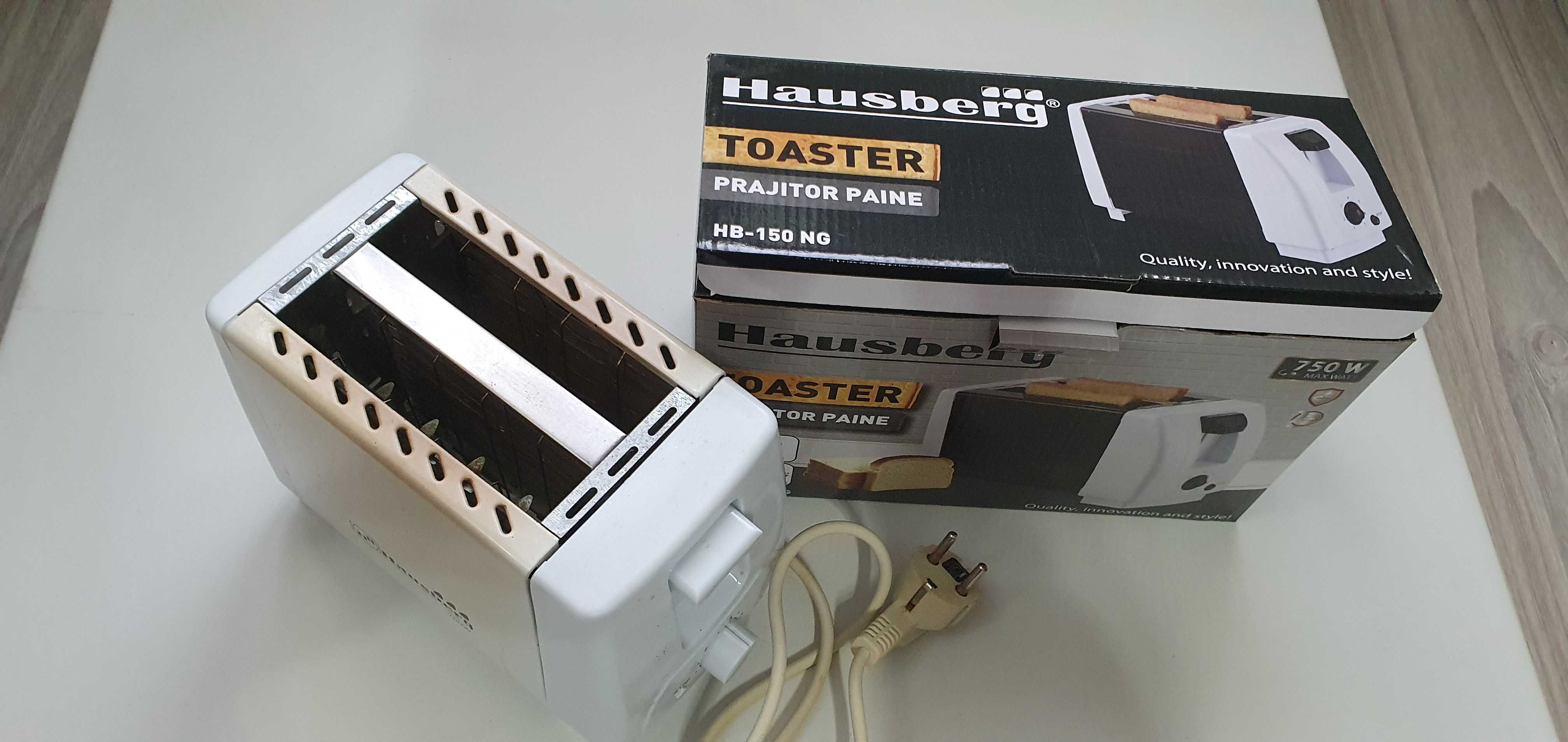 Prăjitor de păine Hausberg, 2 felii, 750 W, 6 trepte(Toaster)