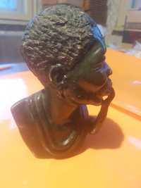 Нефрит уникална Мадагаскар статуетка фигурка бюст Африканец войн лула