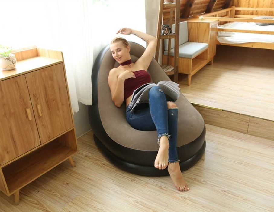 Преносимо надуваемо кресло и табуретка за почивка и релакс