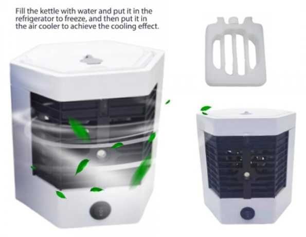 Ventilator de masa cu rezervor apa recipient gheata si duza atomizare