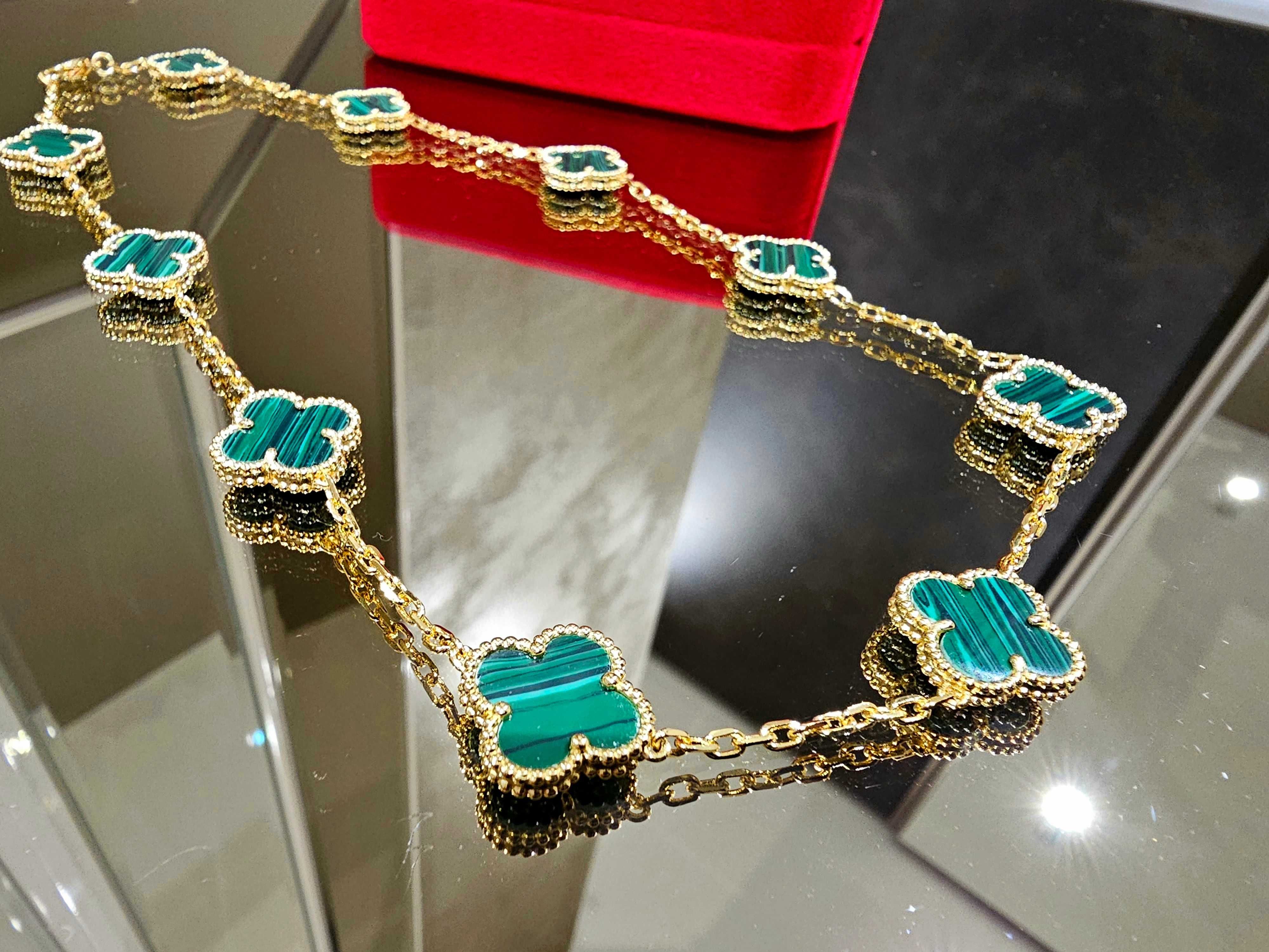 Van Cleef & Arpels VCA Green Vintage Alhambra 10 Motif Дамско Колие