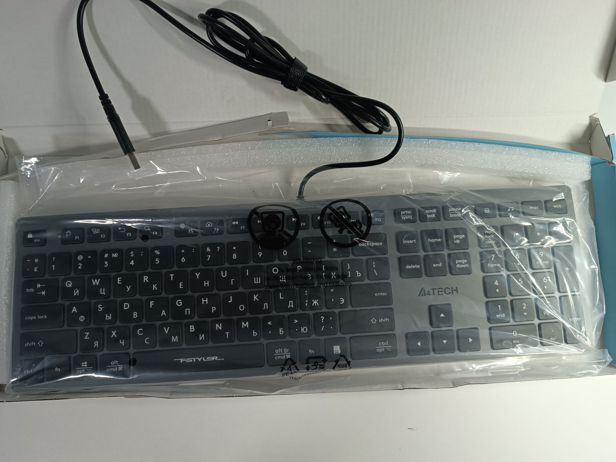 Клавиатура A4Tech FX50, НОВАЯ, мембранная, серая