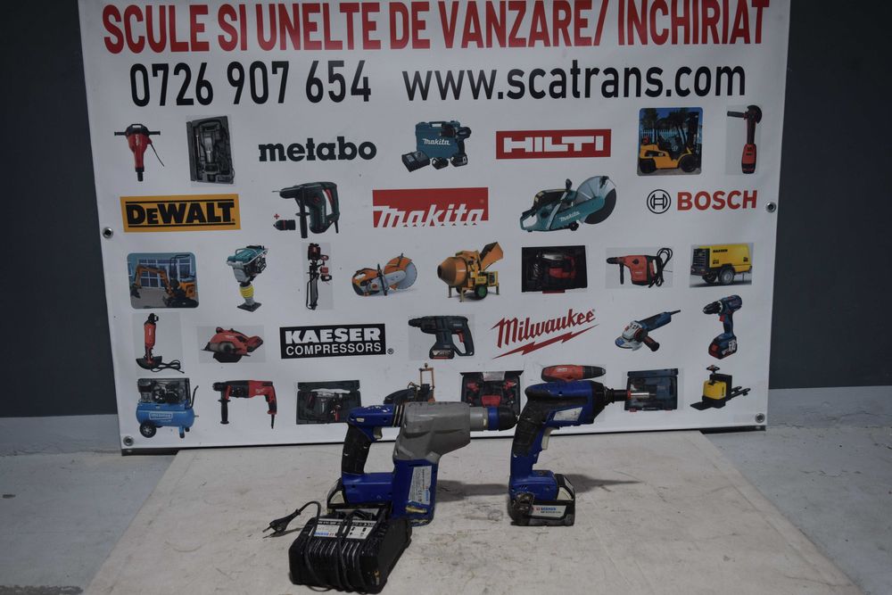 Set autofiletantă + rotopercutor Berner 18V cu încărcător